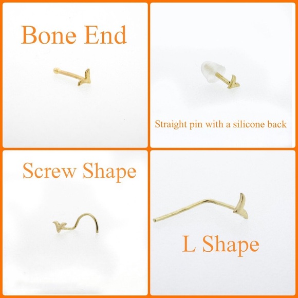 Tribal style nose ring from Etsy (14K yellow gold and white gold) 20G - Picture 4 of 9